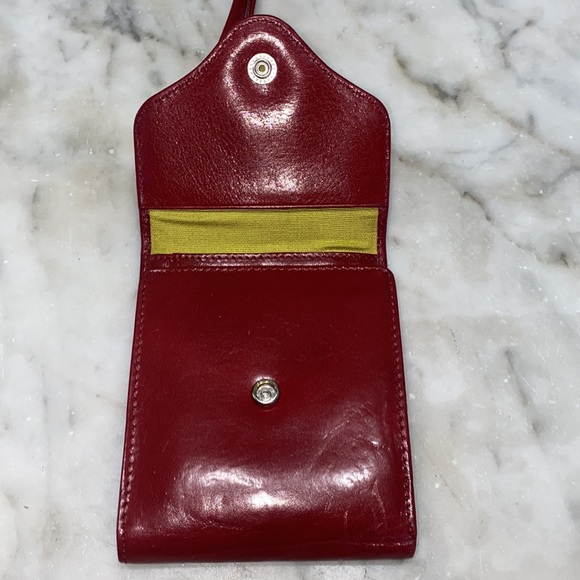 HOBO Int Red Glazed Leather String Wallet EUC - Picture 11 of 12